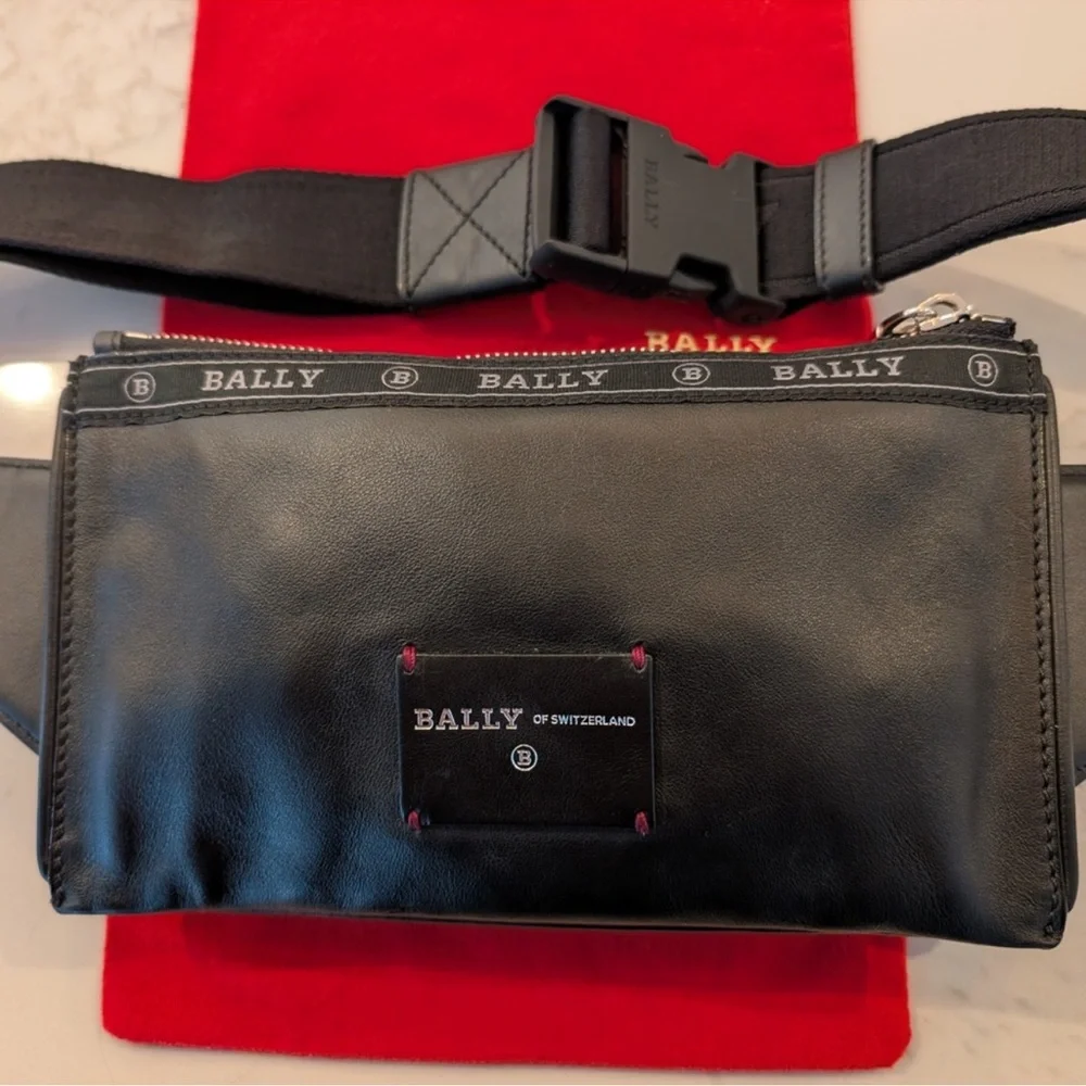 Bally Black and Red Belt Bag with Sporty Stripe Design - Picture 6 of 9